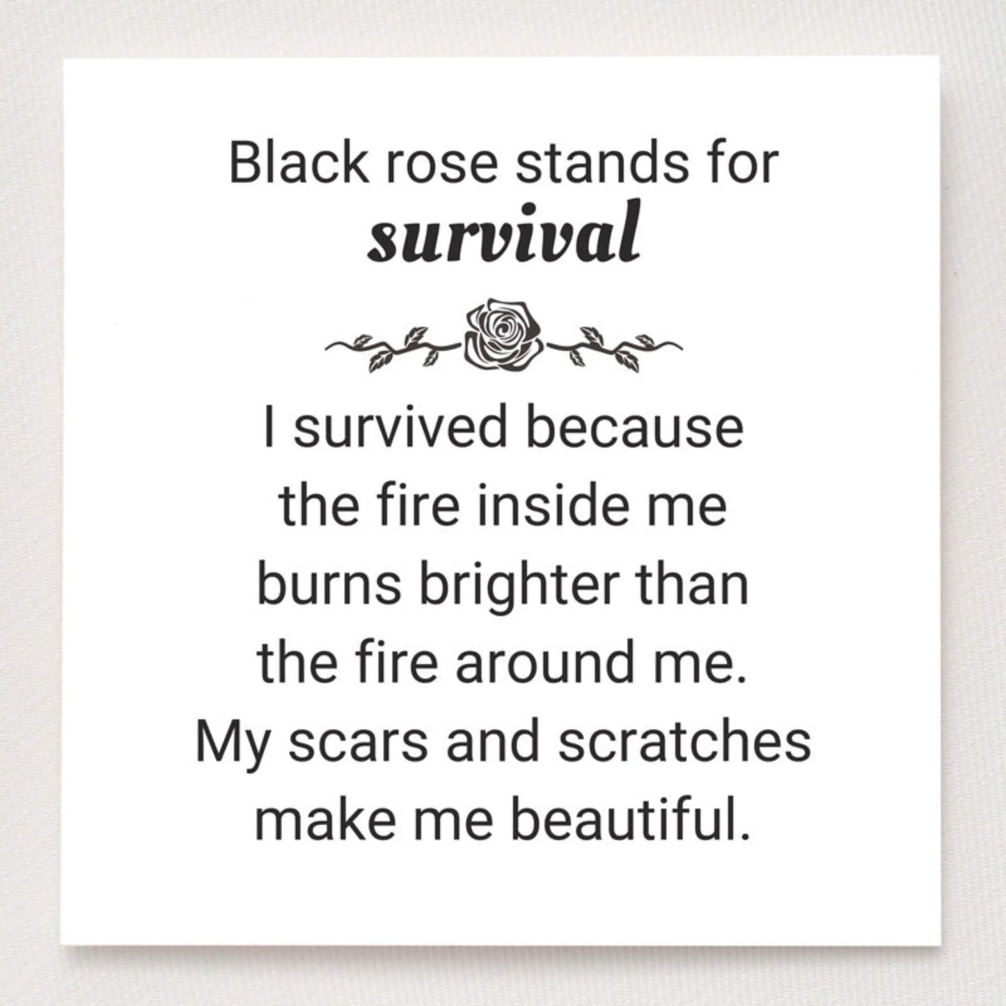 Strong As F*ck Black Rose Self-Love Ring - 925 Silver