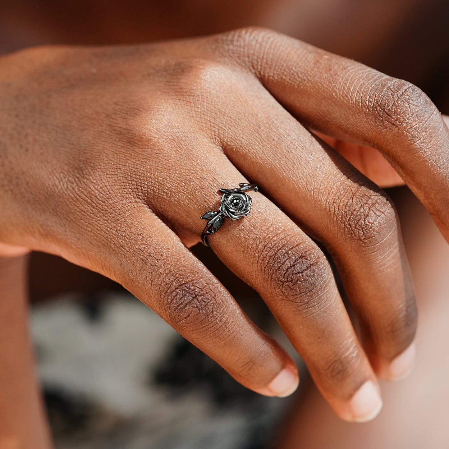 Strong As F*ck Black Rose Self-Love Ring - 925 Silver