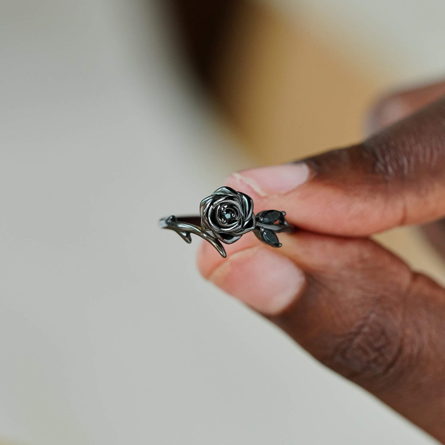 Strong As F*ck Black Rose Self-Love Ring - 925 Silver
