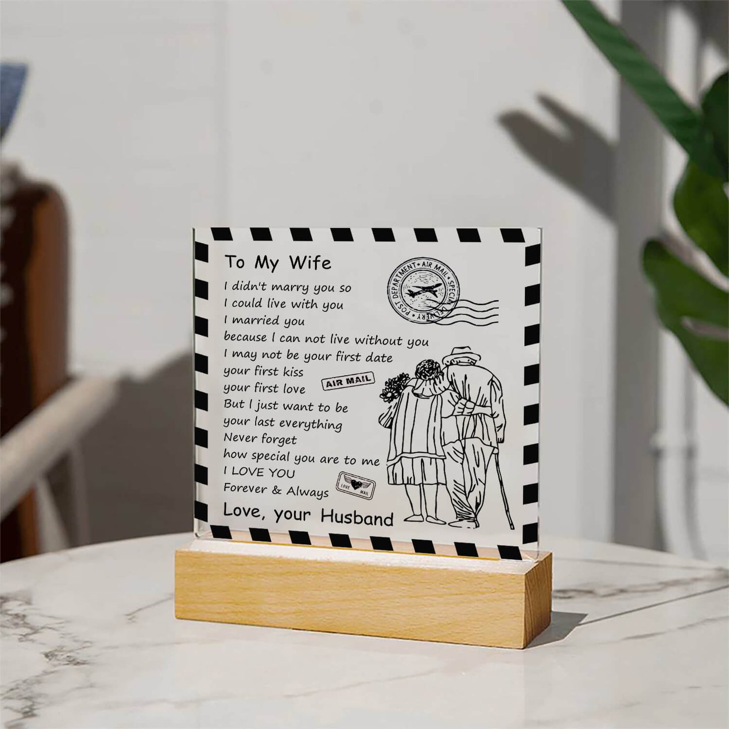 To My Wife - D348 - LED Acrylic Plaque