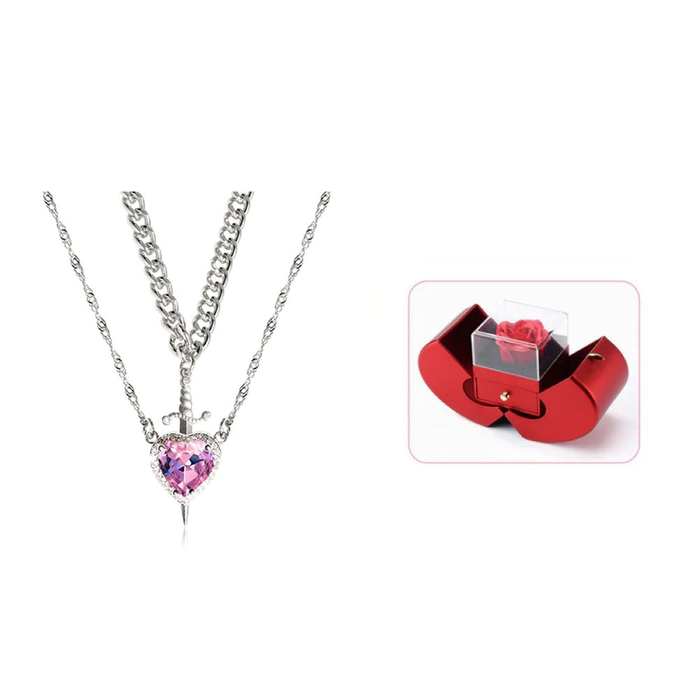 Heart Sword Pendant Necklace