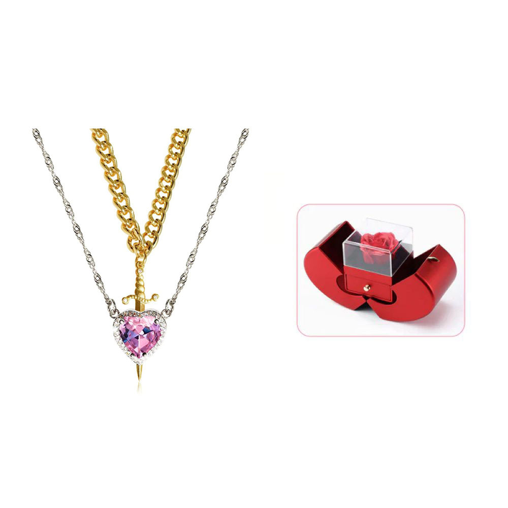 Heart Sword Pendant Necklace