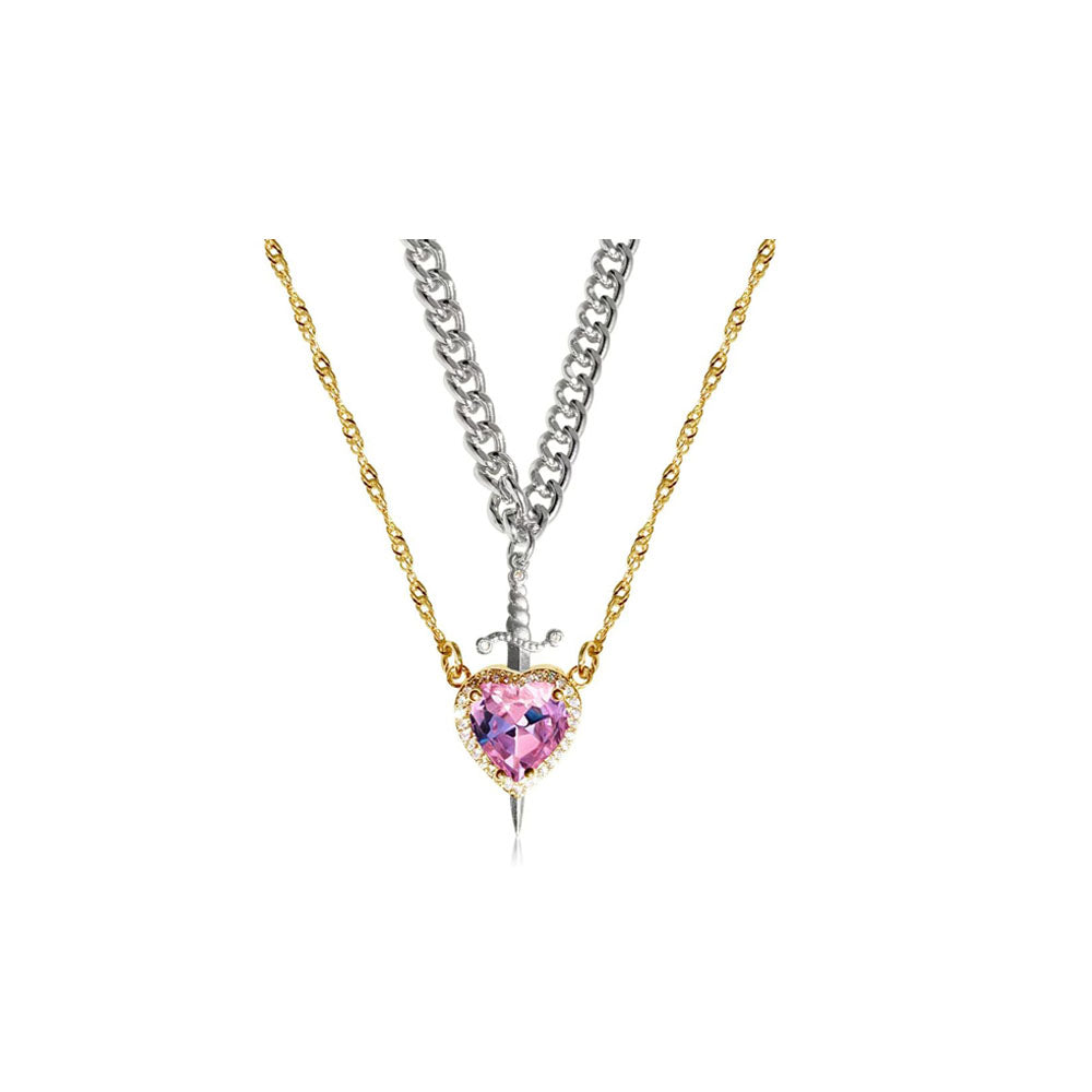 Heart Sword Pendant Necklace