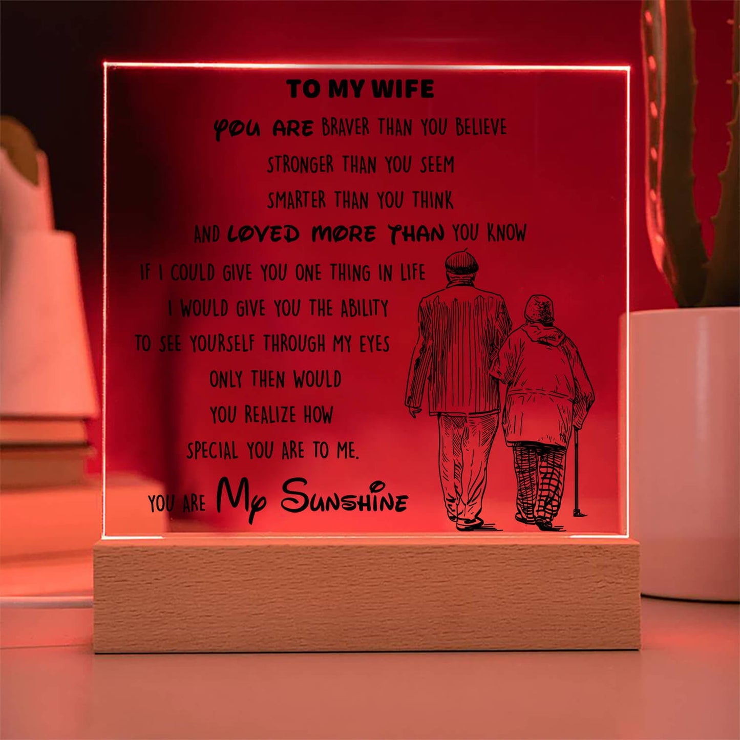 To My Wife - D346 - LED Acrylic Plaque