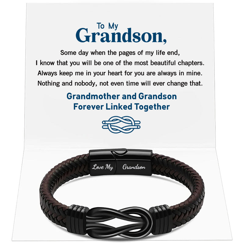 2025 New Forever Linked Together Black Braided Leather Bracelet🔗