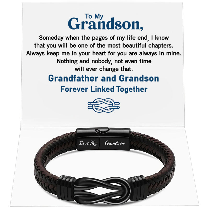 2025 New Forever Linked Together Black Braided Leather Bracelet🔗