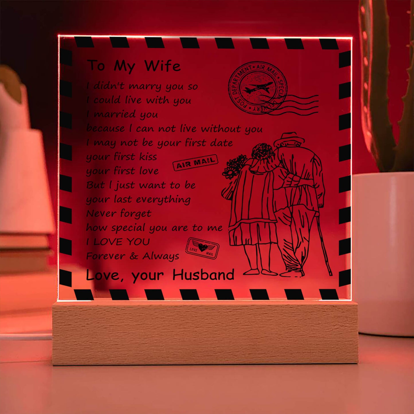 To My Wife - D348 - LED Acrylic Plaque