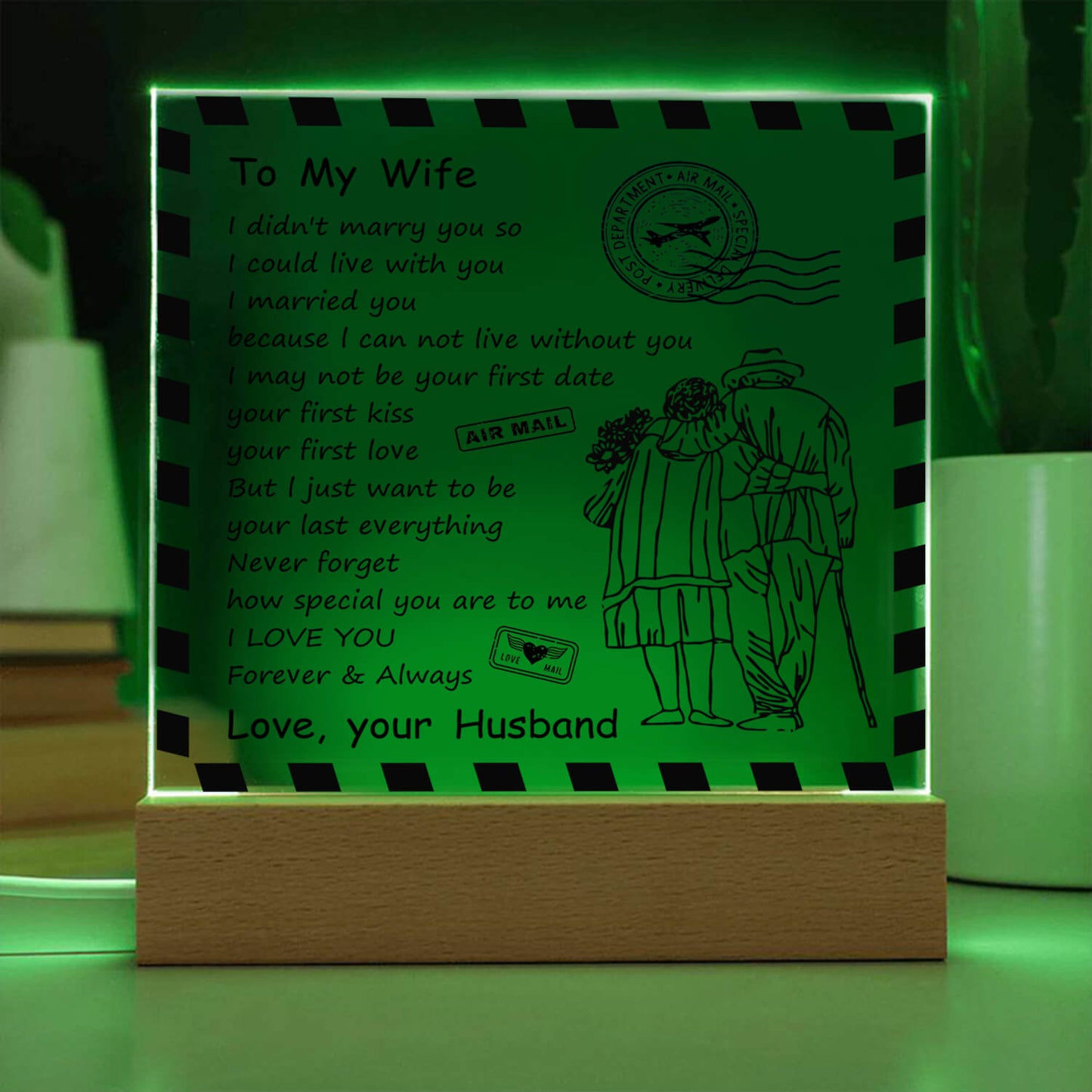 To My Wife - D348 - LED Acrylic Plaque