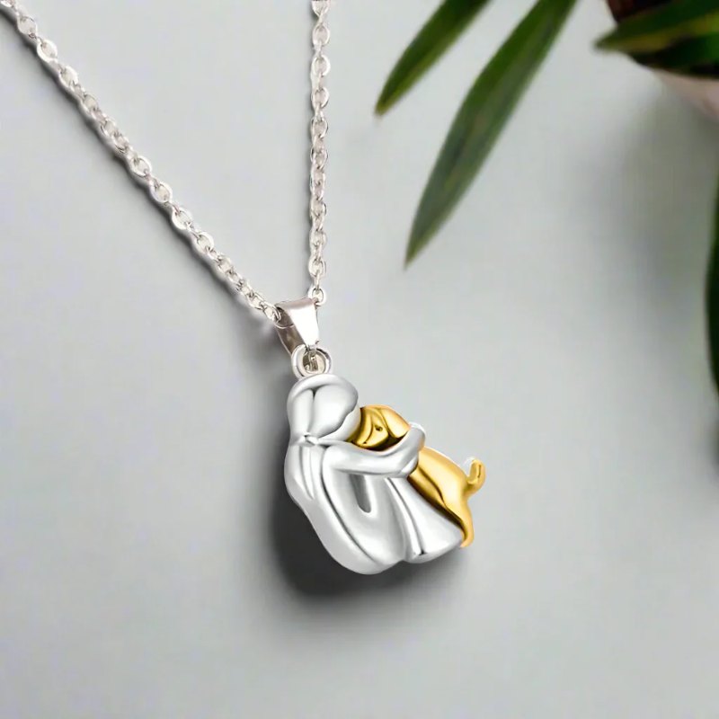 Dog Hug Pendant Necklace