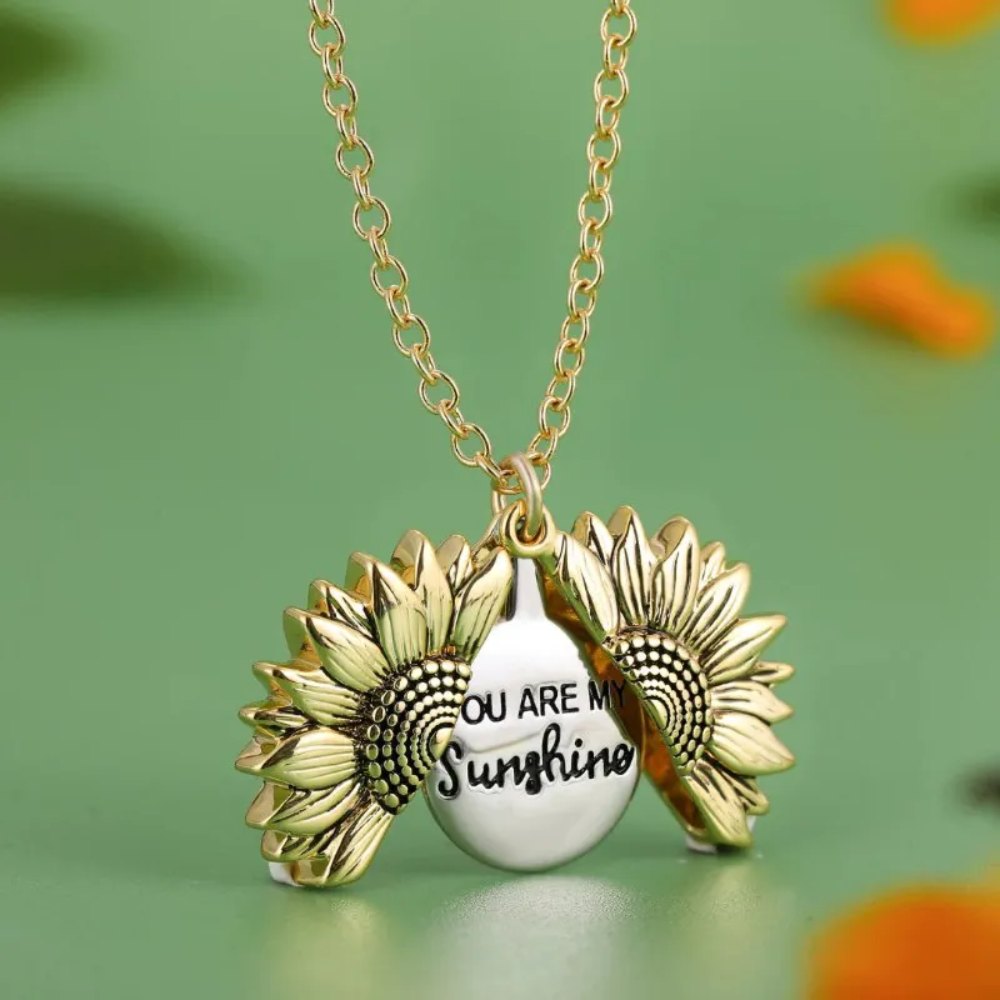 You Are My Sunshine Sunflower Necklace