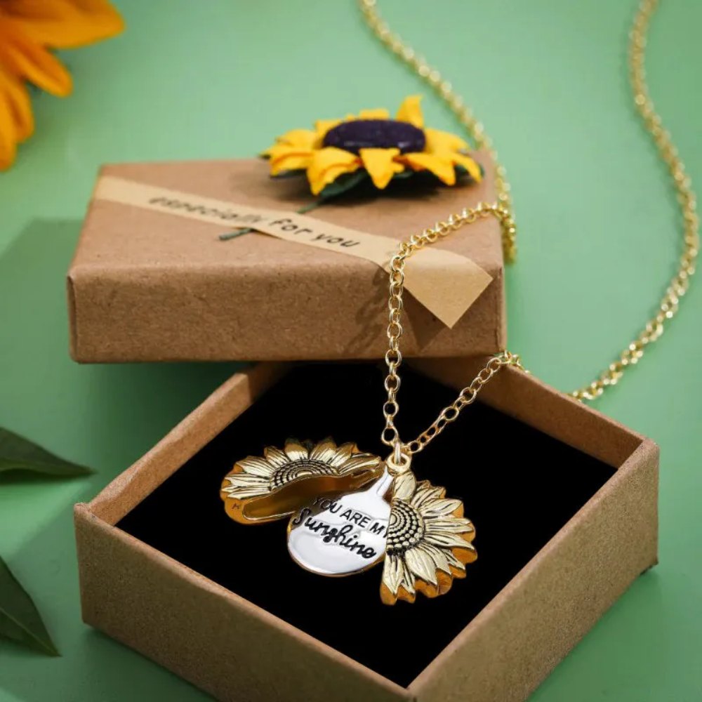 You Are My Sunshine Sunflower Necklace