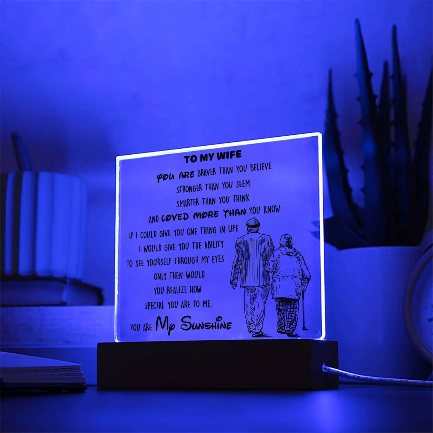 To My Wife - D346 - LED Acrylic Plaque