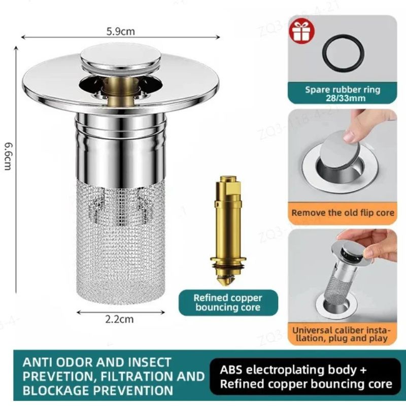 Isolate Odor and Prevent Cockroaches - Stainless Steel Floor Drain Filter