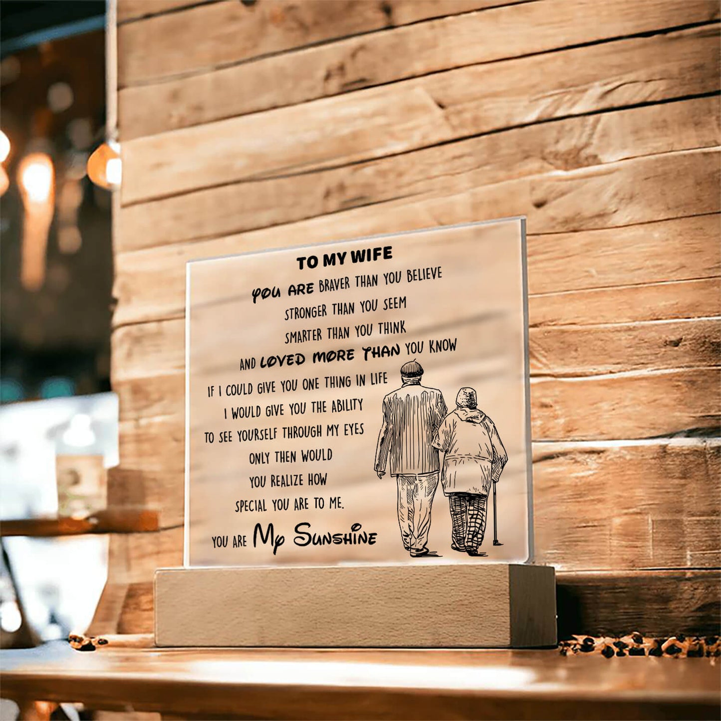 To My Wife - D346 - LED Acrylic Plaque