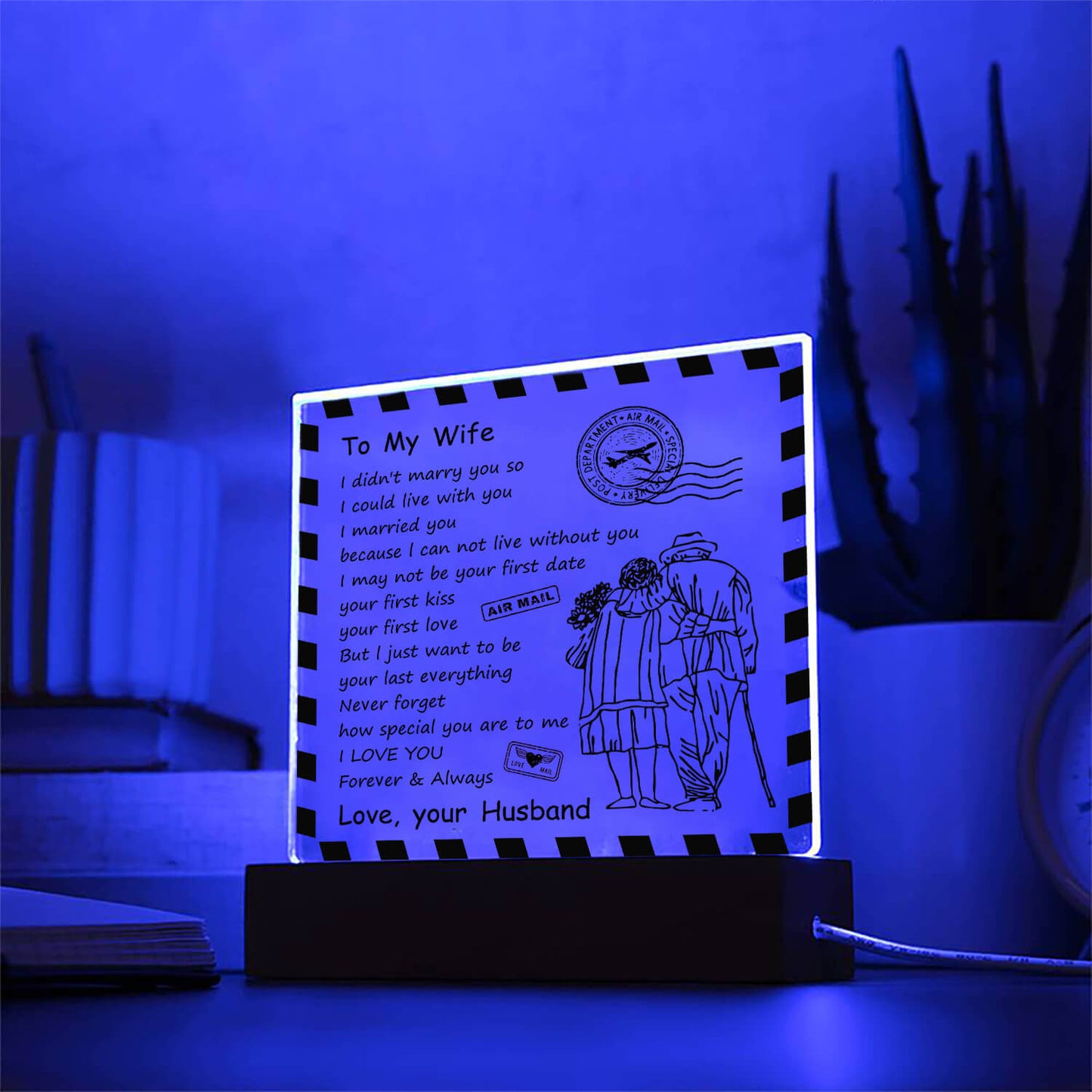 To My Wife - D348 - LED Acrylic Plaque