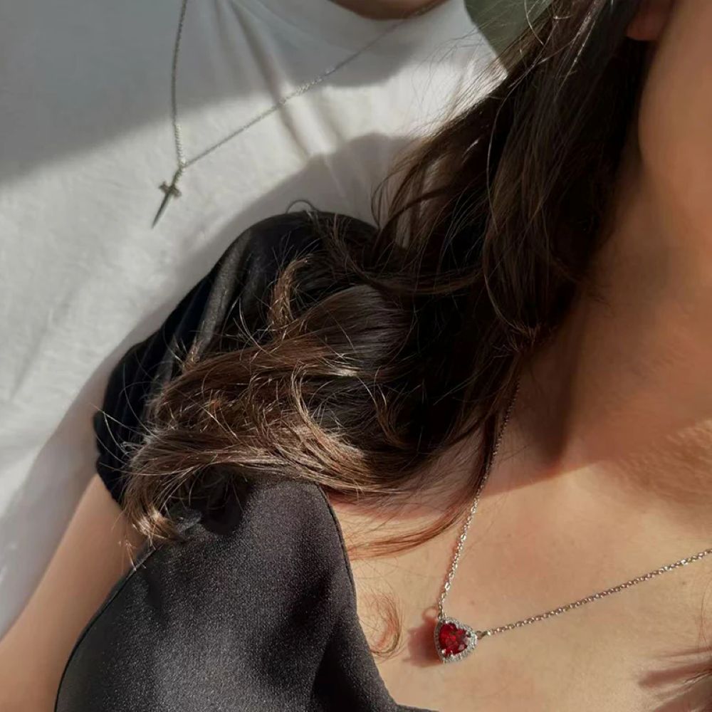 Heart Sword Pendant Necklace