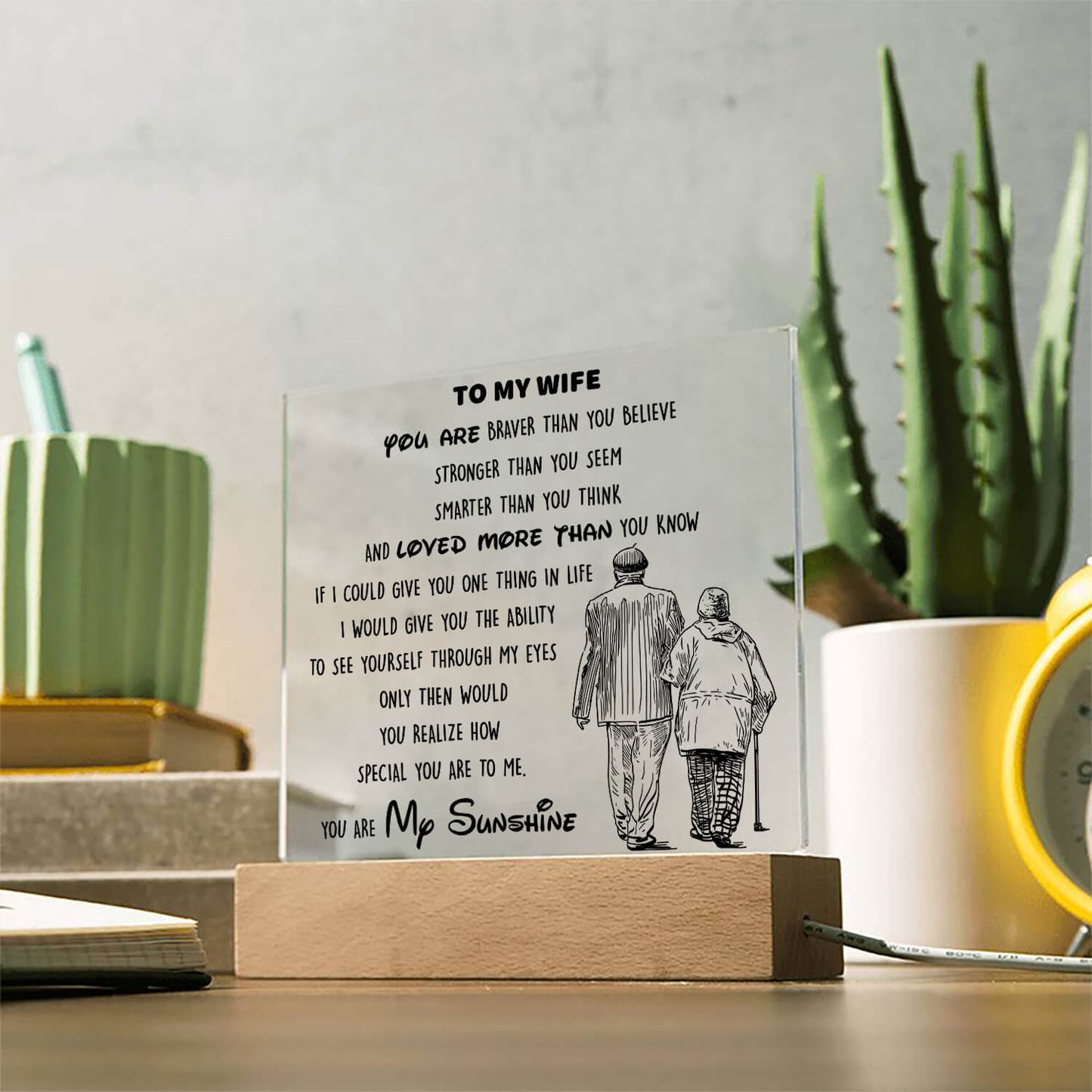 To My Wife - D346 - LED Acrylic Plaque
