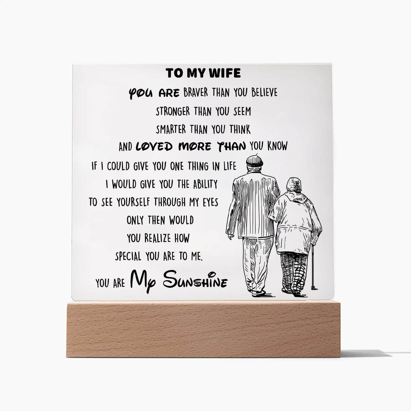 To My Wife - D346 - LED Acrylic Plaque