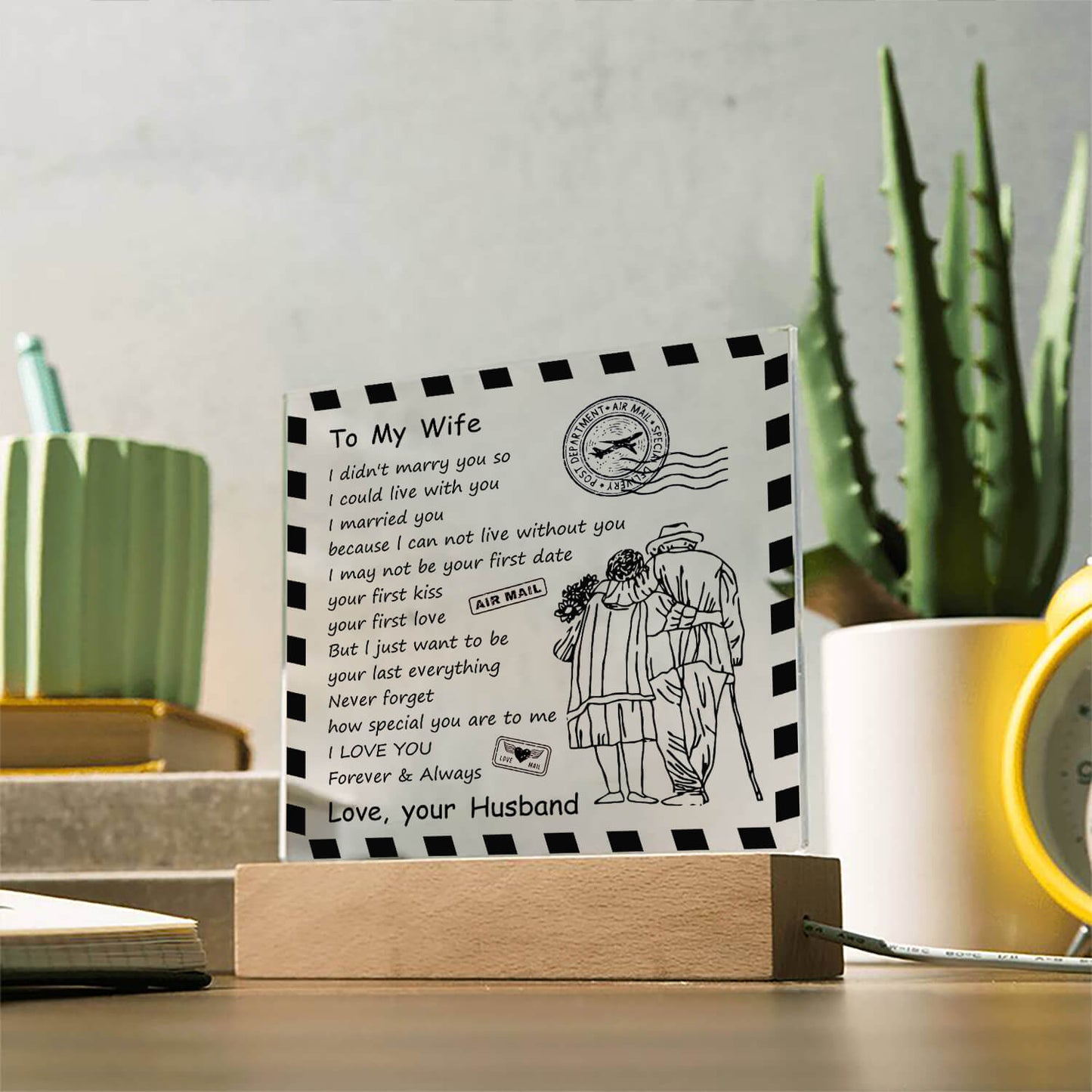 To My Wife - D348 - LED Acrylic Plaque