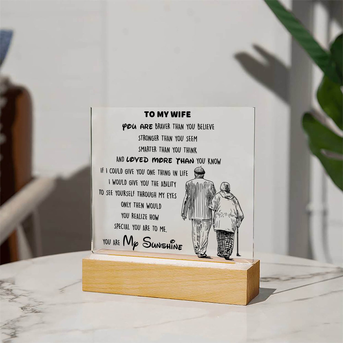 To My Wife - D346 - LED Acrylic Plaque