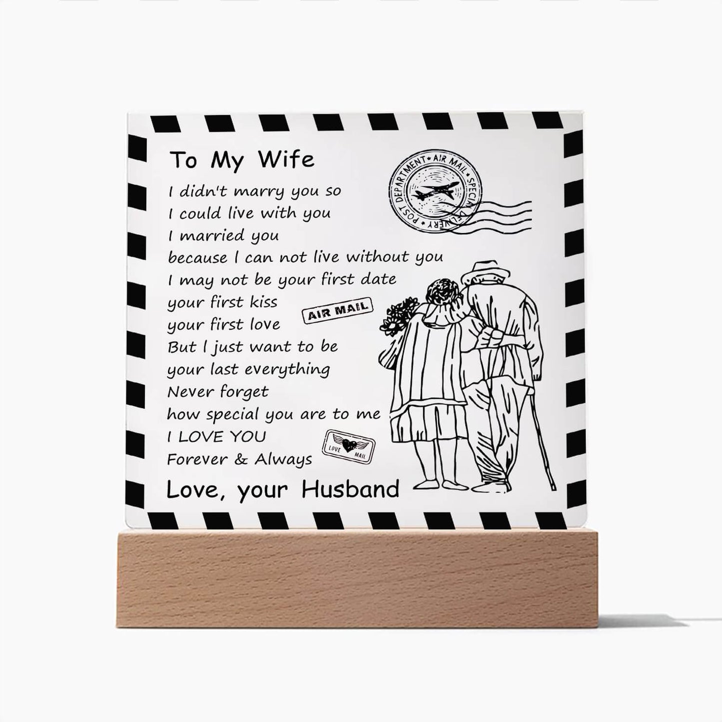 To My Wife - D348 - LED Acrylic Plaque