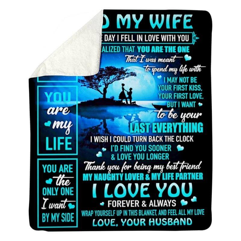 To My Wife - From Husband - Coupleblanket - A334 - Premium Blanket