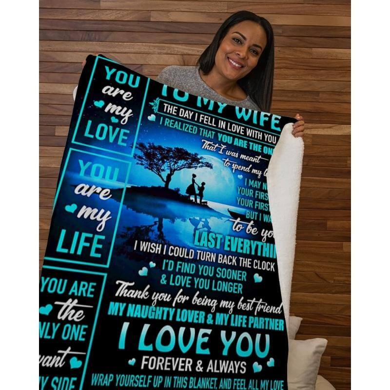 To My Wife - From Husband - Coupleblanket - A334 - Premium Blanket