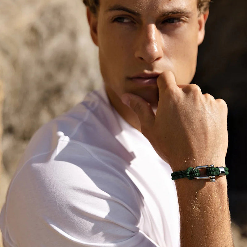 Braided Rope with Metallic Clasp Bracelet