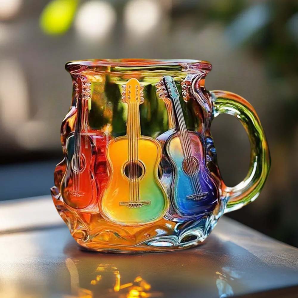 Pastel Painted Guitar Art Mug