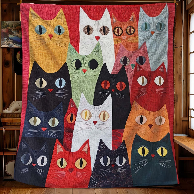 Colorful Kitty Carnival Blanket - H260 - Cat Premium Blanket
