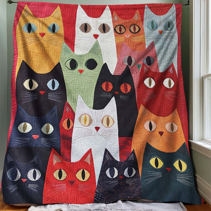 Colorful Kitty Carnival Blanket - H260 - Cat Premium Blanket
