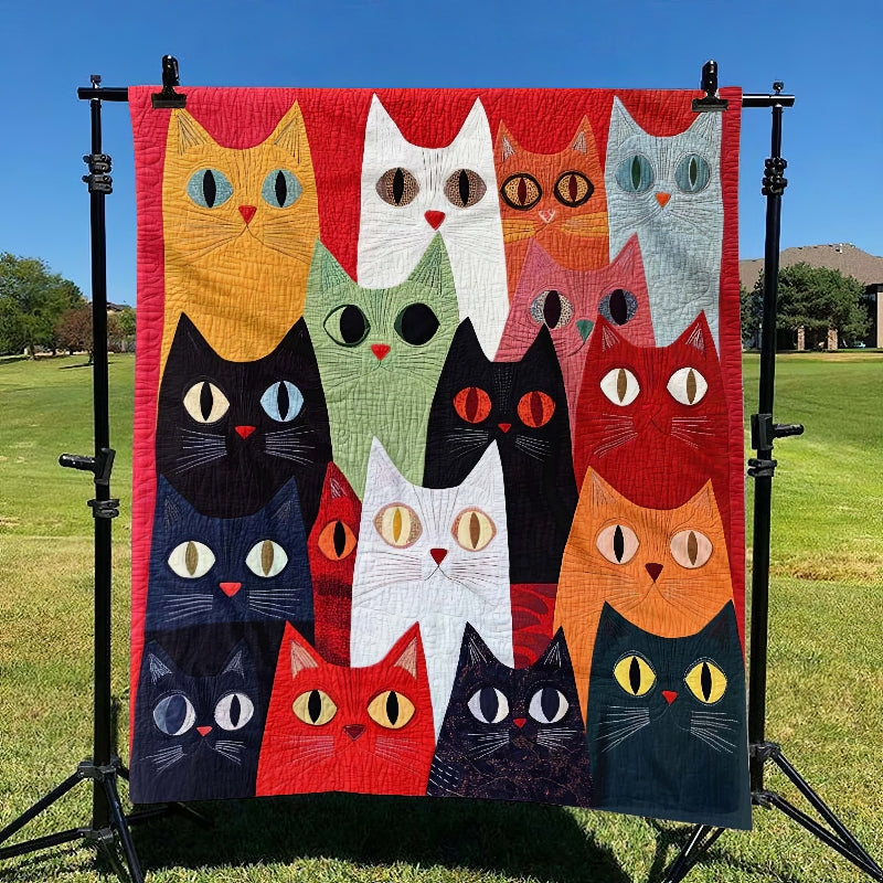 Colorful Kitty Carnival Blanket - H260 - Cat Premium Blanket
