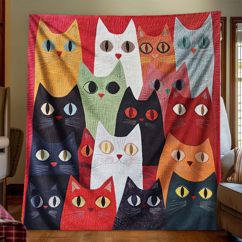 Colorful Kitty Carnival Blanket - H260 - Cat Premium Blanket