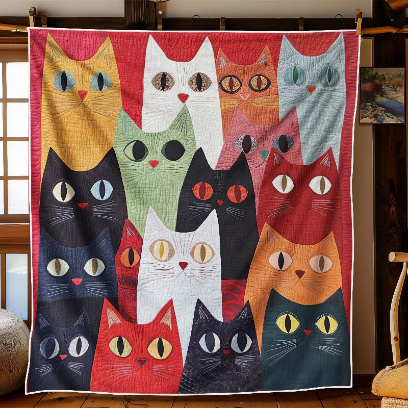 Colorful Kitty Carnival Blanket - H260 - Cat Premium Blanket