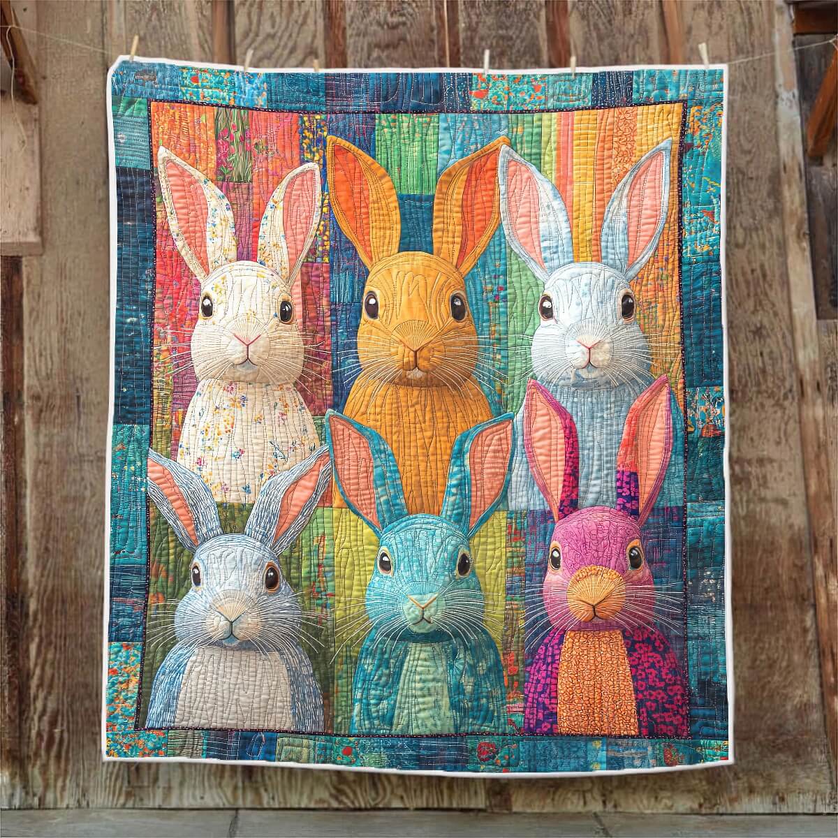 Colorful Bunnies Blanket - H289 - Premium Blanket