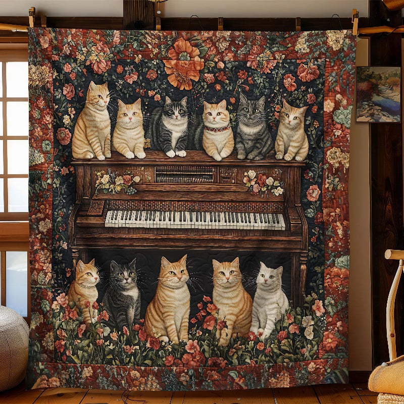 Melodic Cats Blanket - H337 - Cat Premium Blanket – Aurablank