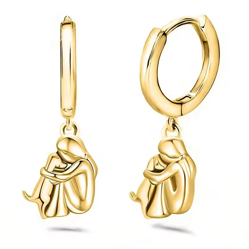 Dog Hug Hoop Earrings