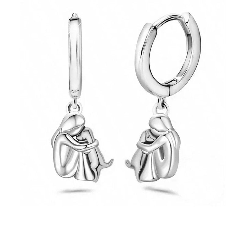 Dog Hug Hoop Earrings