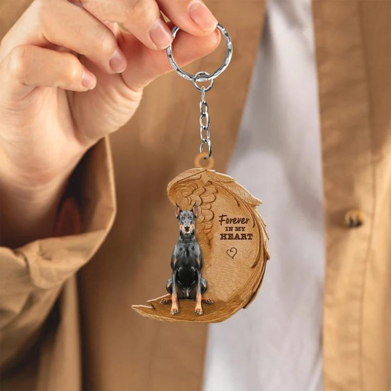 Doberman Forever In My Heart Acrylic Keychain FK076