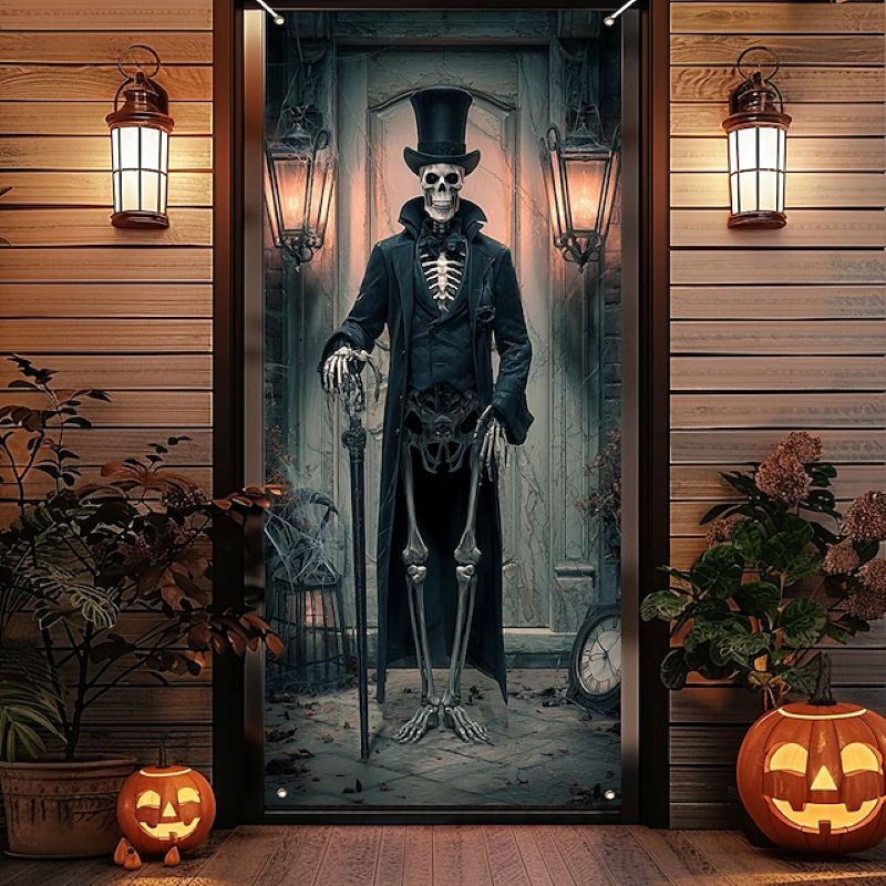 Halloween Spooky Door Covers Skeleton SC022