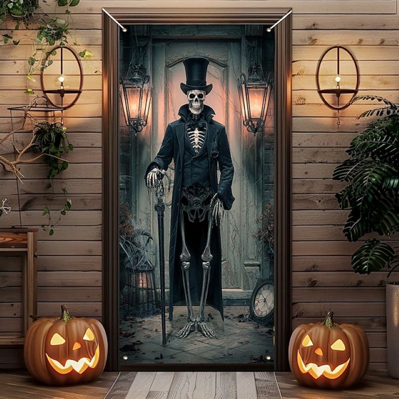 Halloween Spooky Door Covers Skeleton SC022