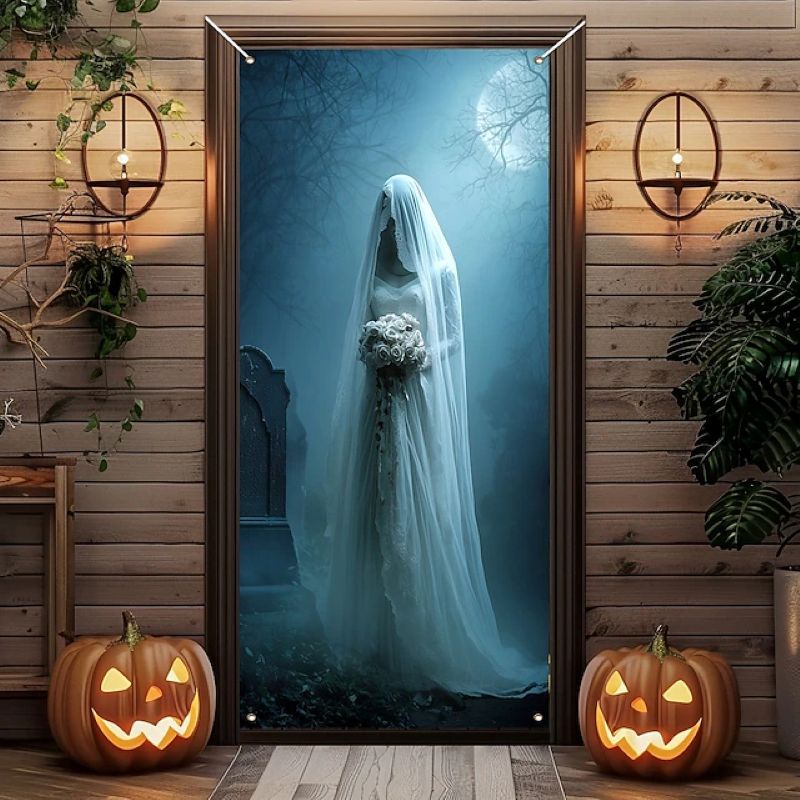 Halloween Spooky Door Covers Ghost Bride SC023
