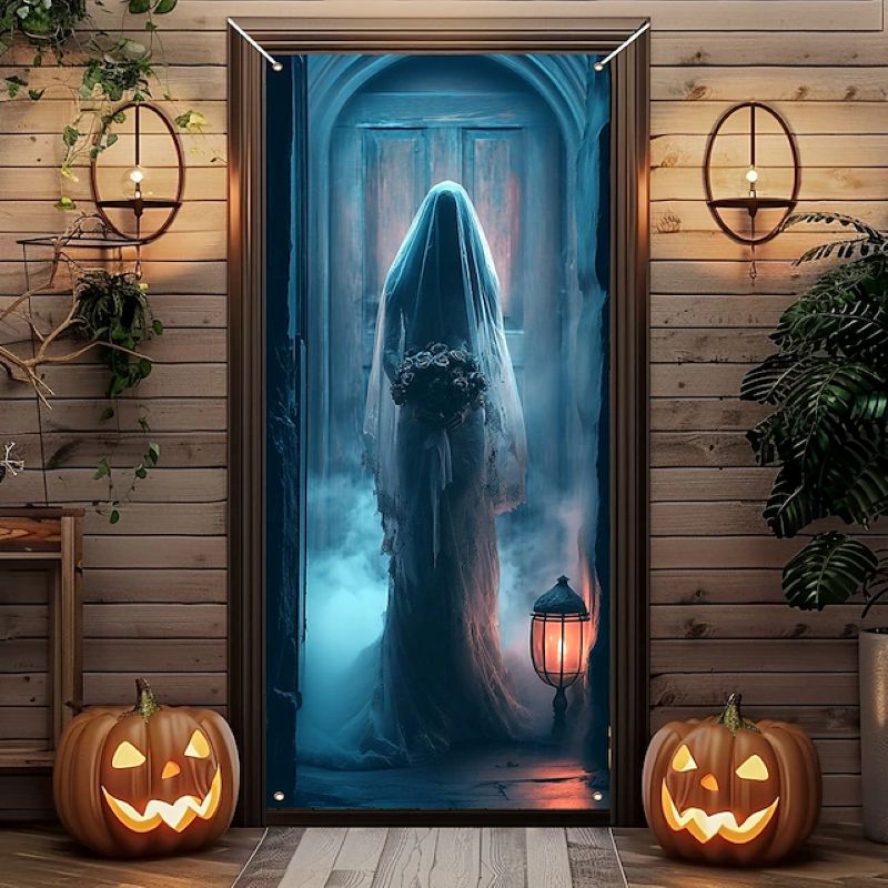 Halloween Spooky Door Covers Ghost Bride SC024