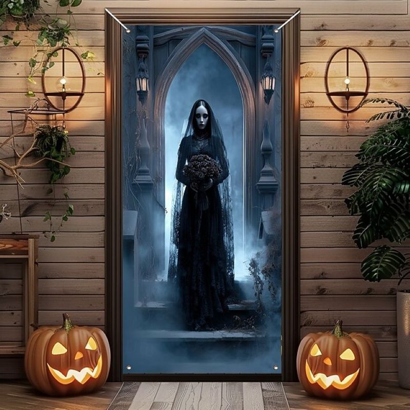Halloween Spooky Door Covers Ghost Bride SC025