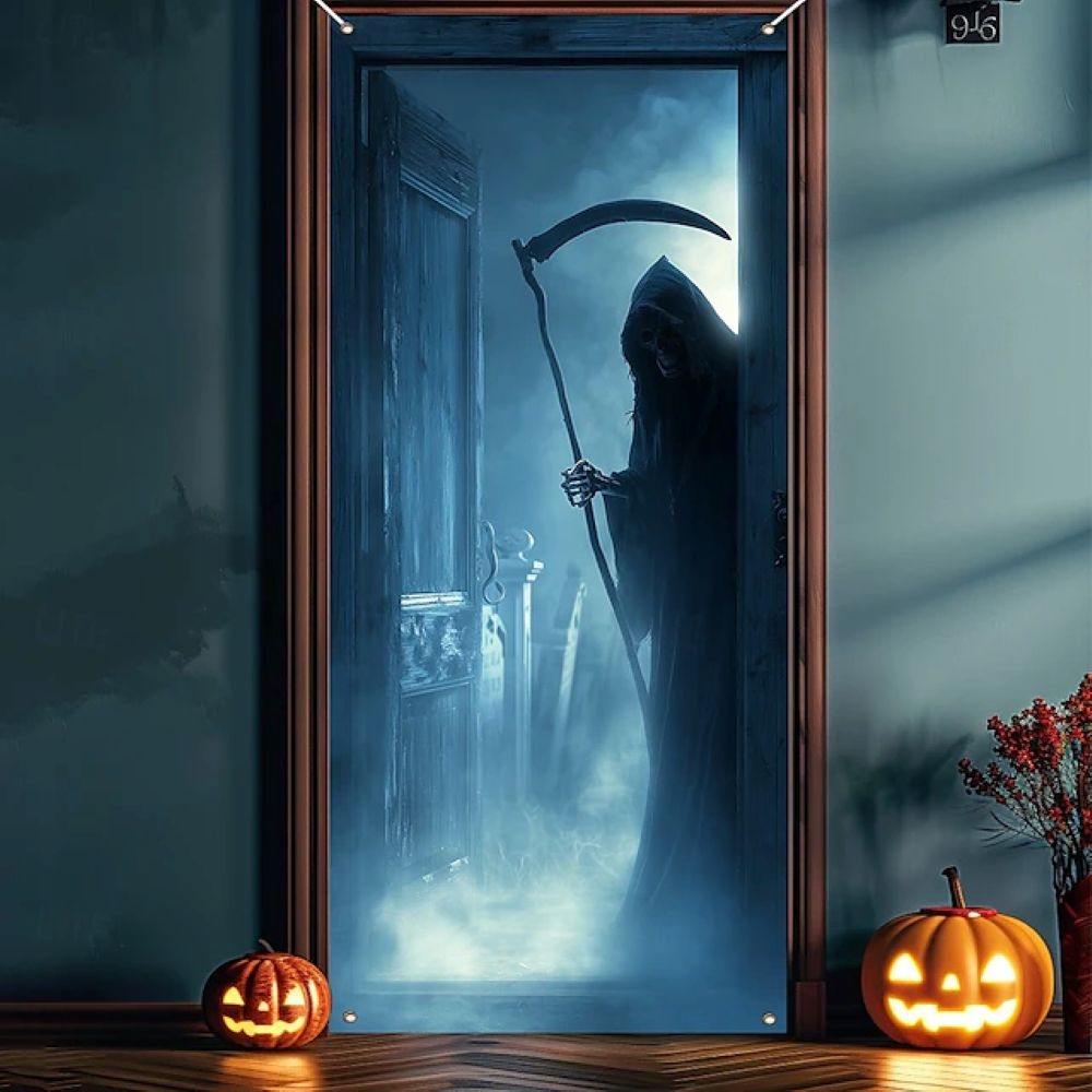 Halloween Spooky Door Covers Grim Reaper SC031