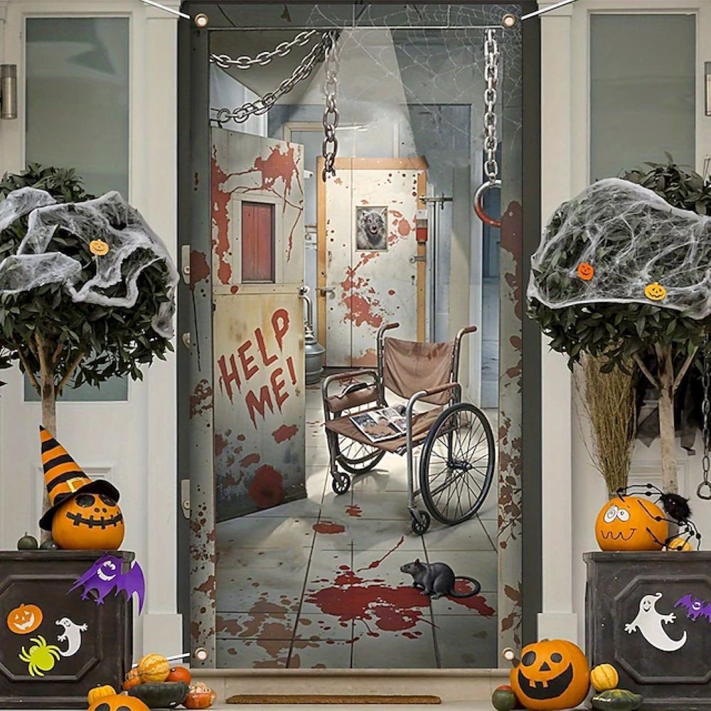 Halloween Spooky Door Covers "Help Me" SC041