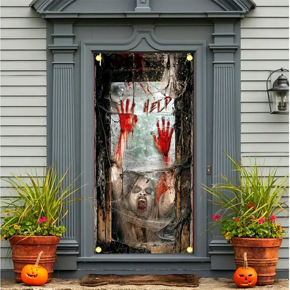 Halloween Spooky Door Covers Ghost Psychedelic Dark SC043