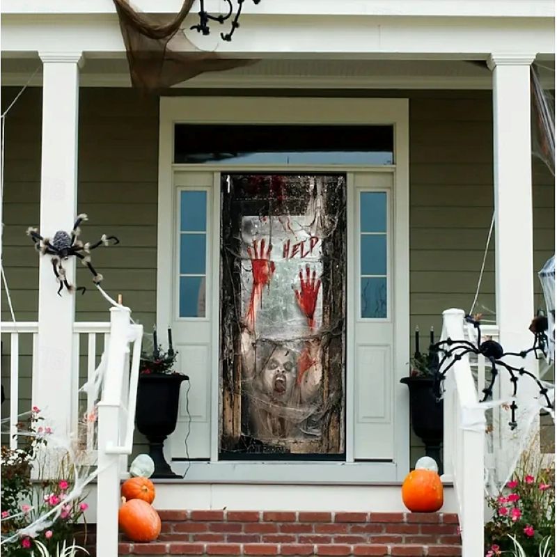 Halloween Spooky Door Covers Ghost Psychedelic Dark SC043