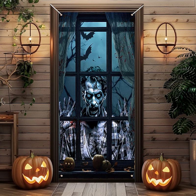 Halloween Spooky Door Covers Zombies SC048