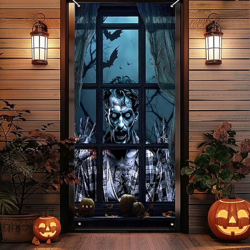 Halloween Spooky Door Covers Zombies SC048